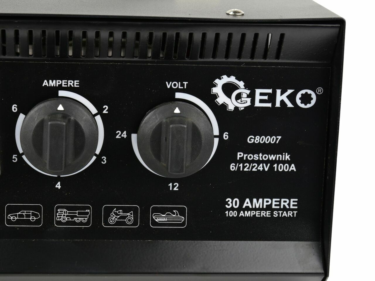 Incarcator pentru acumulatori 6/12/24V 100A, GS/CE, GEKO G80007