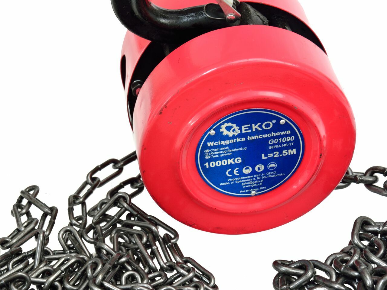 Troliu manual pentru ridicare 2.5m 1T, GEKO G01090