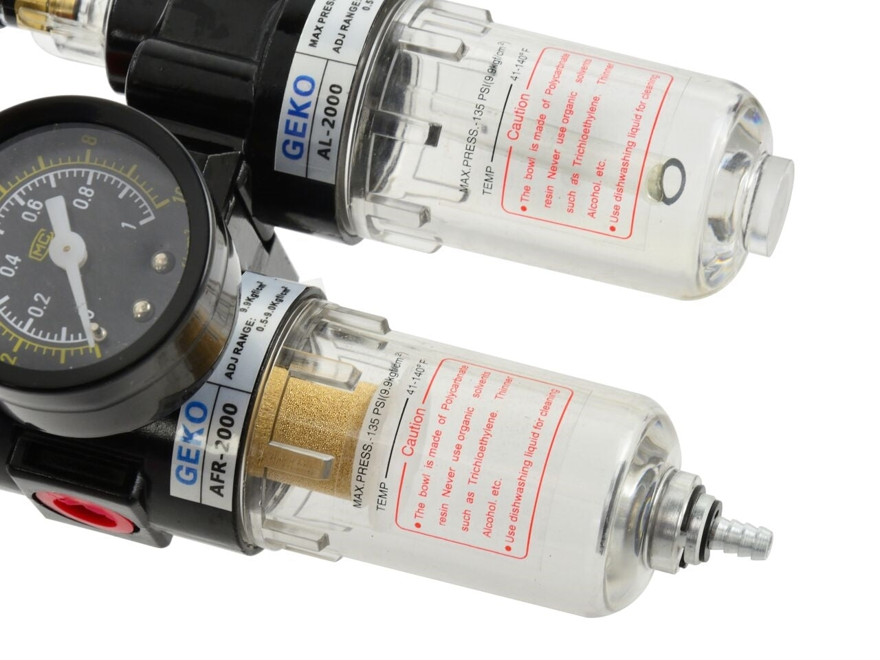 Regulator cu filtru de aer cu reductor pentru compresoare 8.5bar 1/4", GEKO G01176