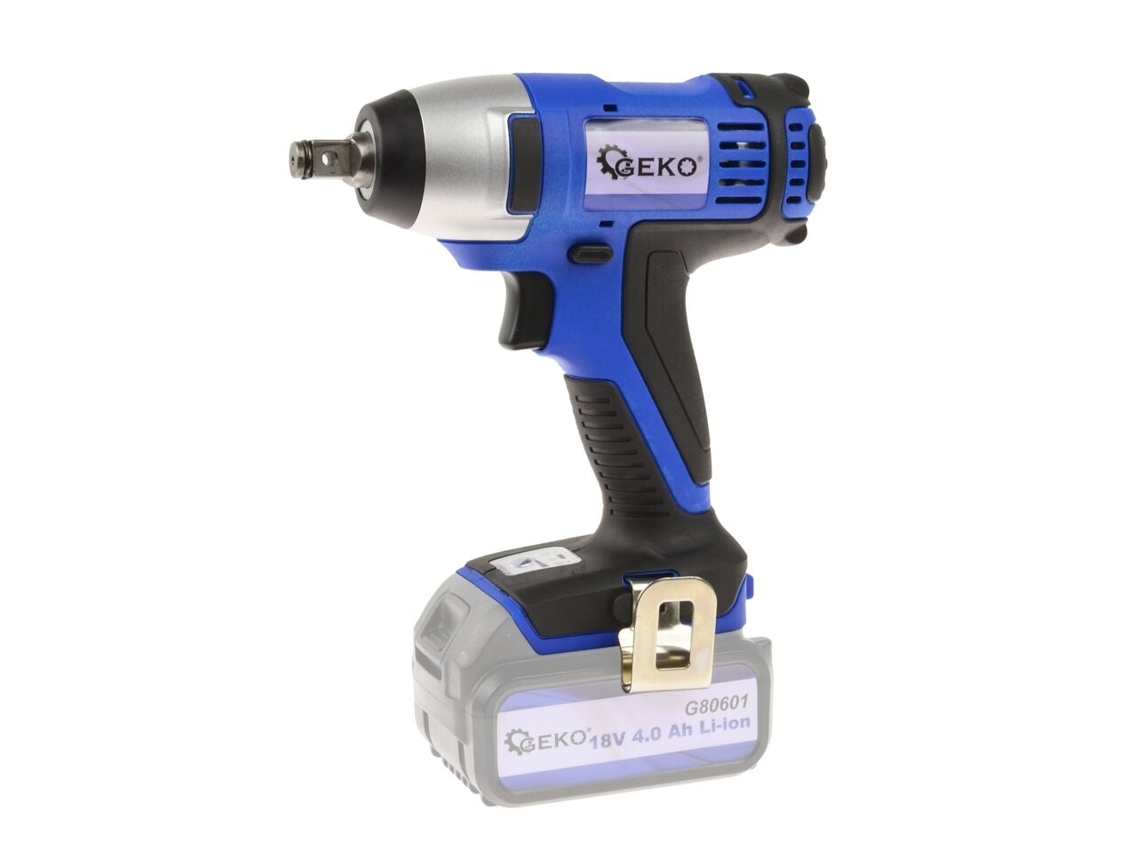Pistol de impact cu acumulator, 150 Nm, 1/2 ", Geko + 2 acumulatori de 18V 2.0 Ah Li-ion + incarcator