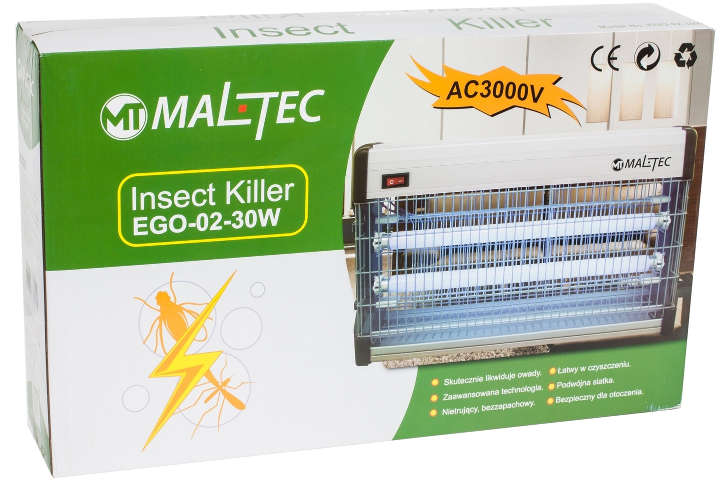 Lampa pentru insecte Maltec EGO 02 30W, 2X15W, 101534