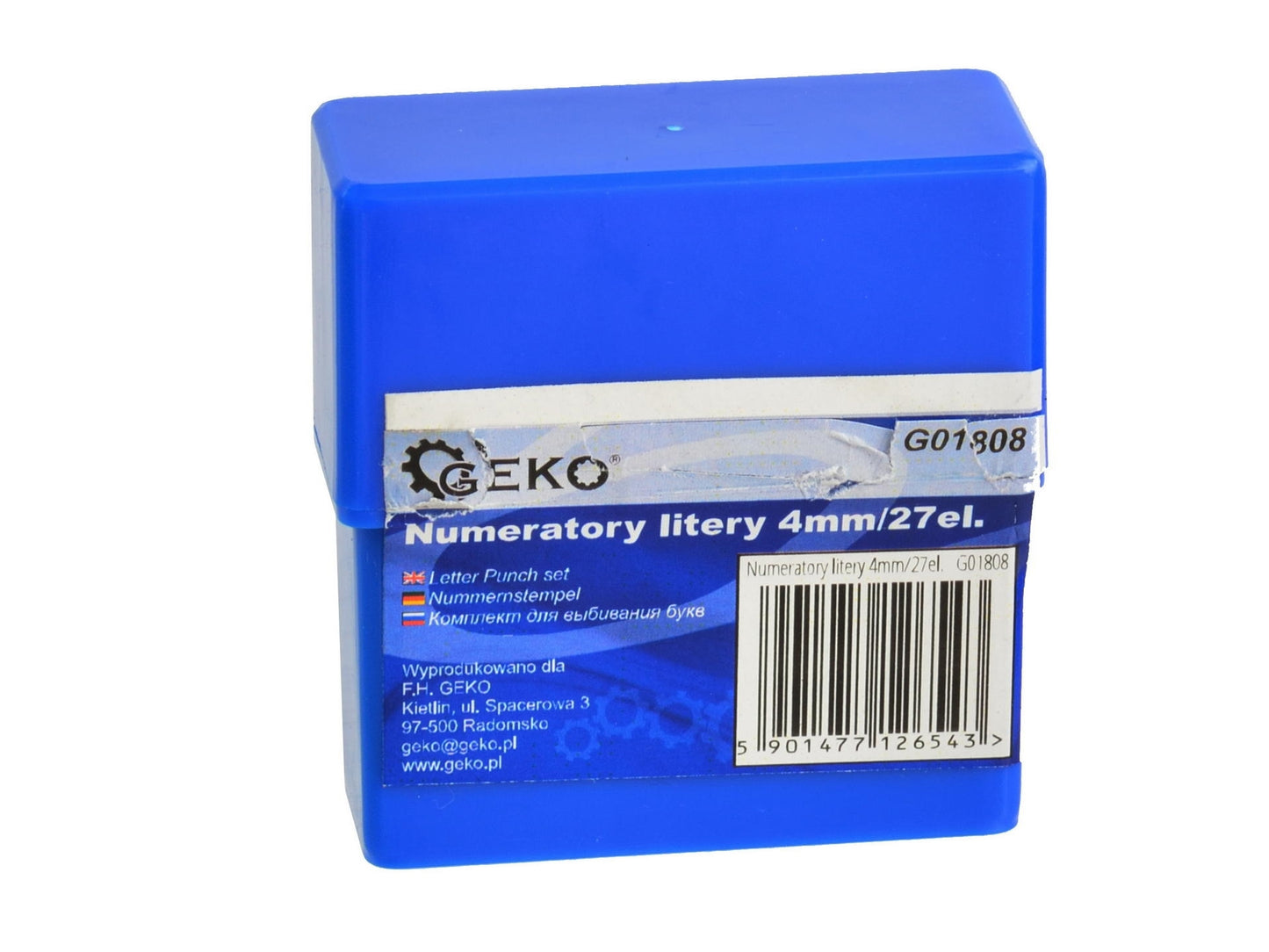 Poansoane cu litere 4mm, 27 bucati, Geko G01808