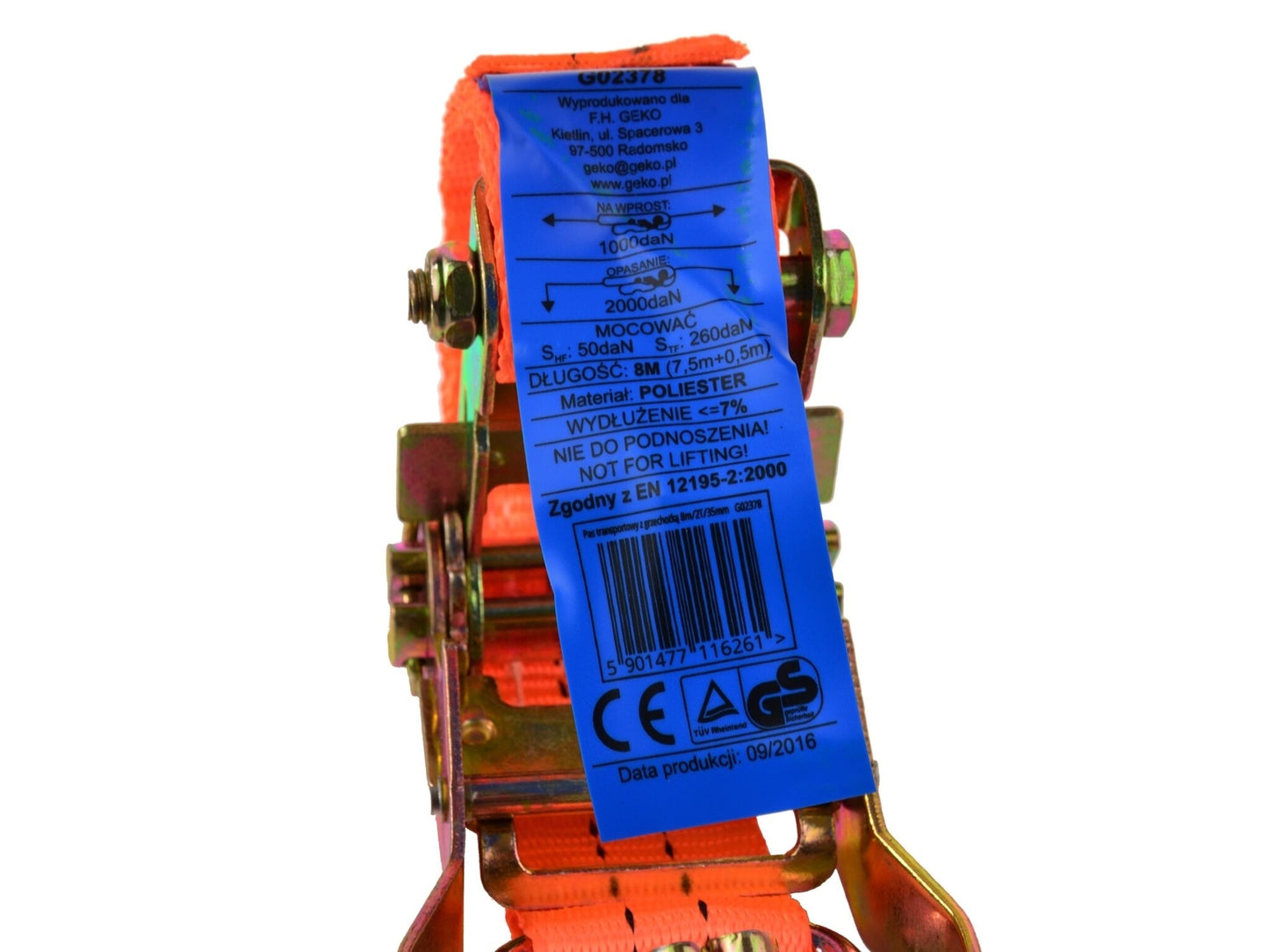 Chinga ancorare cu clichet 8m 2T 35mm, GEKO G02378