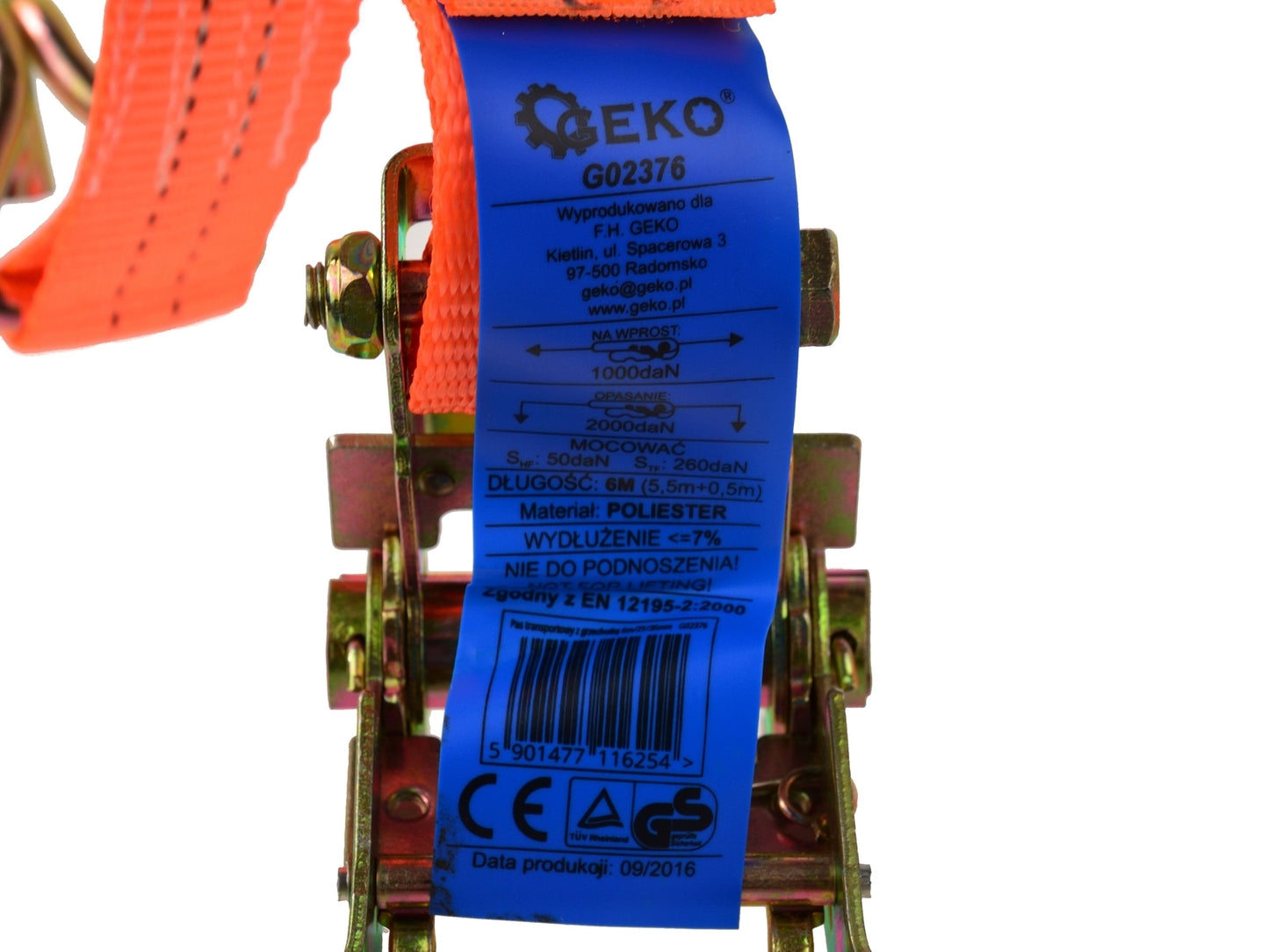 Chinga ancorare cu clichet 6m 2T 35mm, GEKO G02376