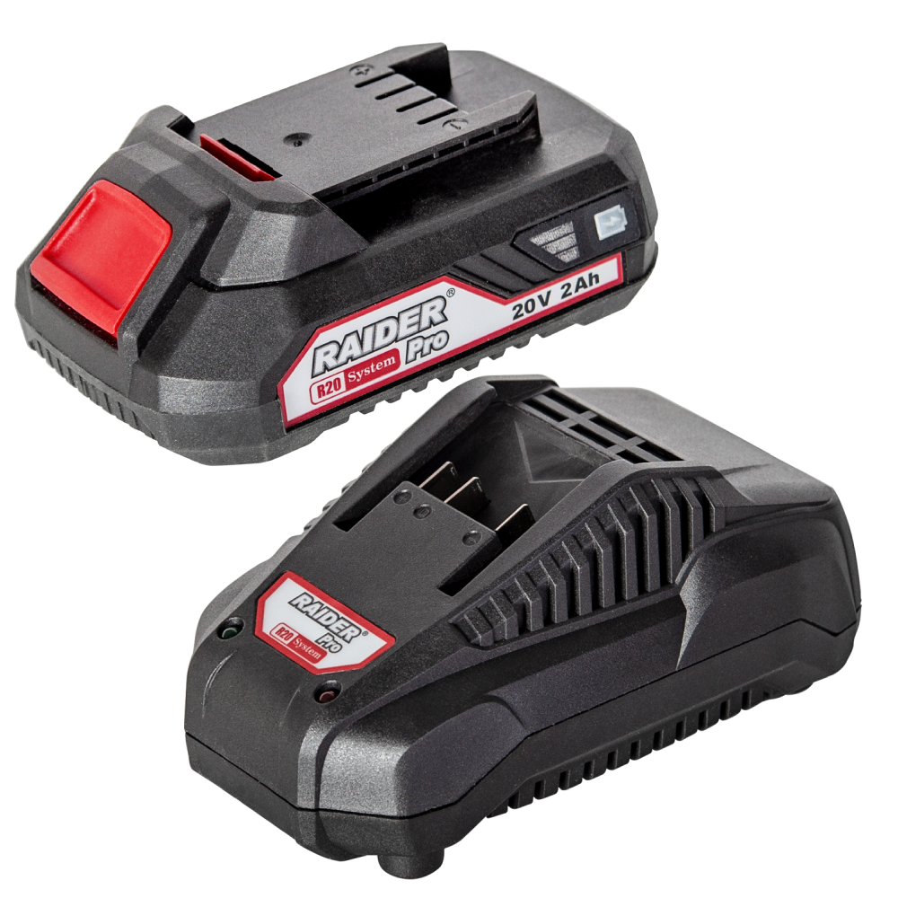Set incarcator si acumulator Li-ion 20V 2Ah 1h pentru RDP-R20, Raider 032120