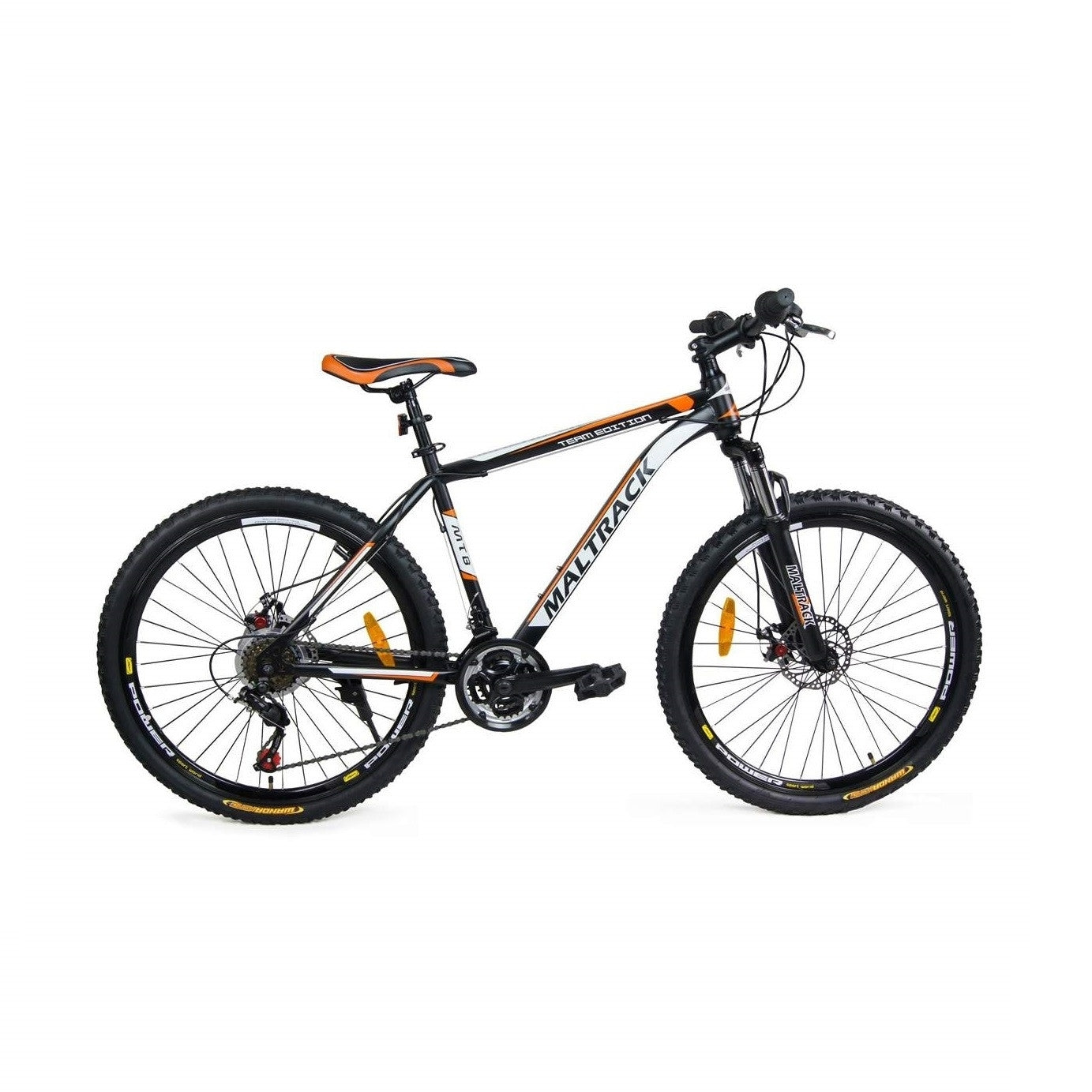 Bicicleta MTB MalTrack Team Orange, cu 18 Viteze, Roti 26 Inch + Bidon Apa