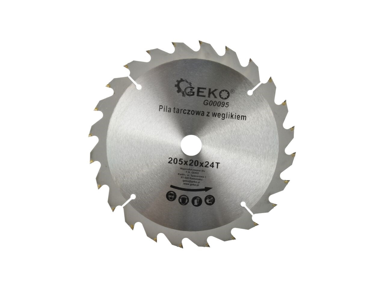 Disc circular pentru lemn 205x20x24T, Geko G00095