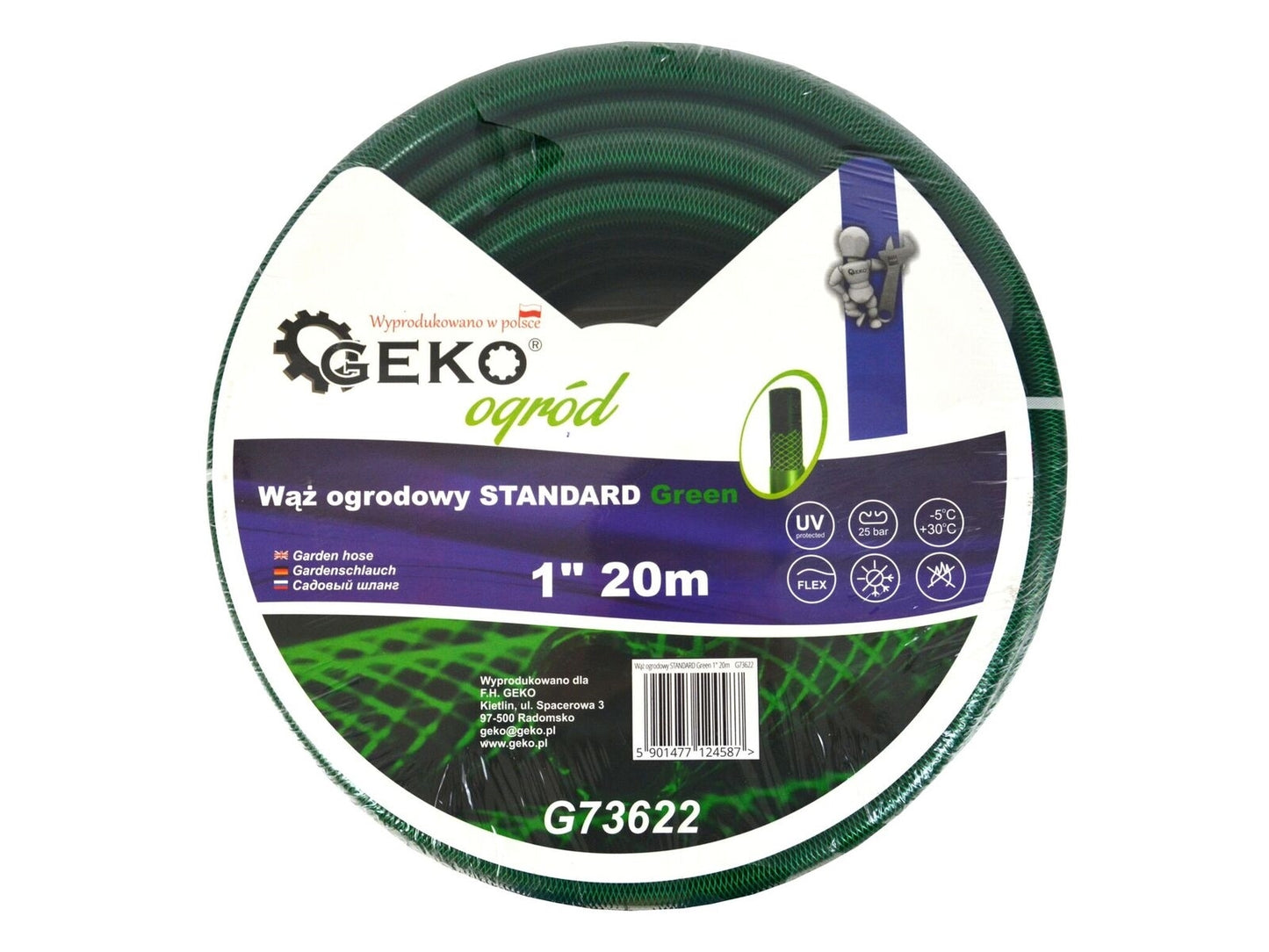 Furtun pentru gradina STANDARD Verde 1 "20m GEKO, G73622