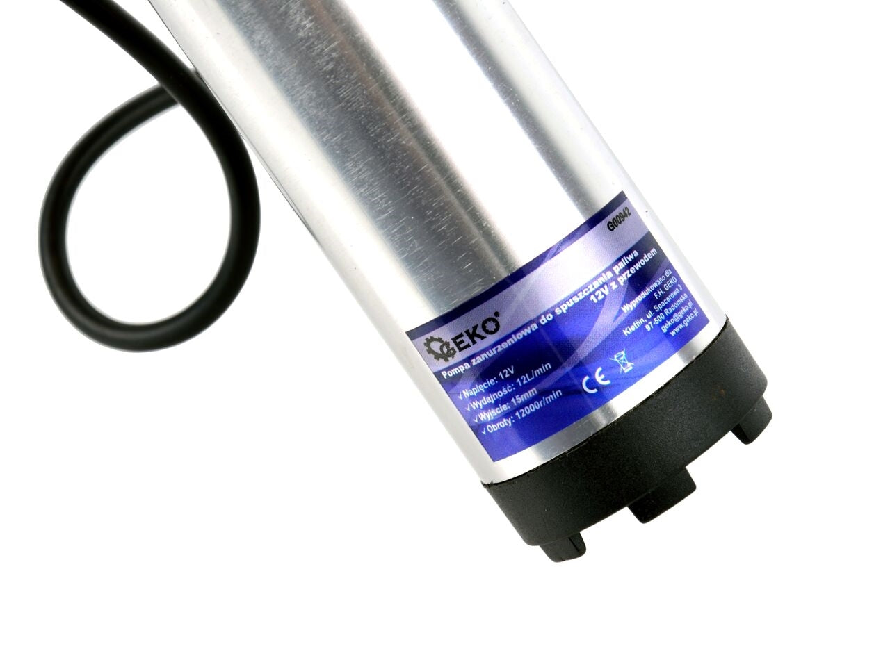 Pompa submersibila pentru scurgerea combustibilului 12V 37mm, GEKO G00942