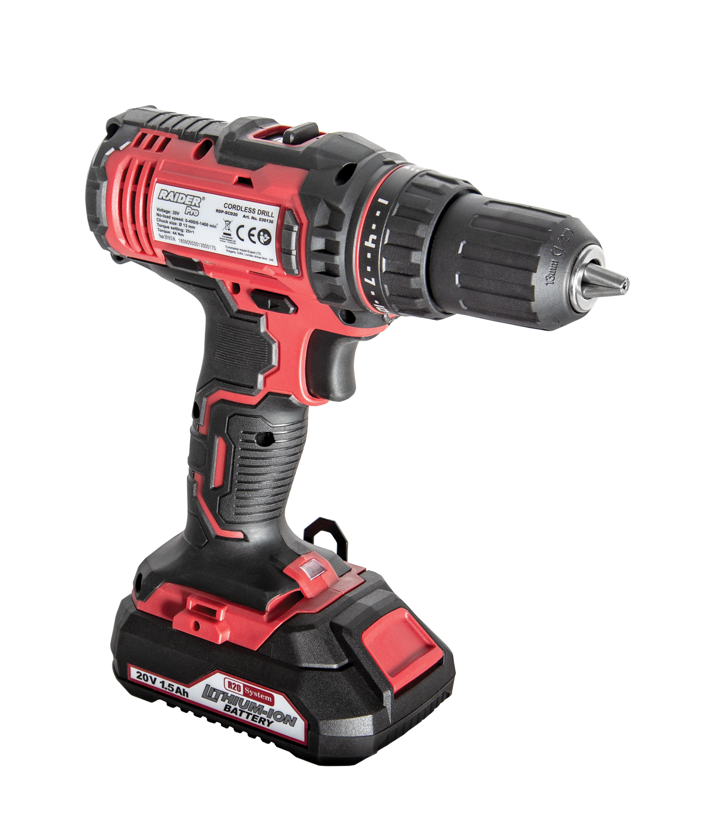 Masina de gaurit 20V 1x1,5Ah 13mm 44Nm RDP-SCD20, Raider 030211