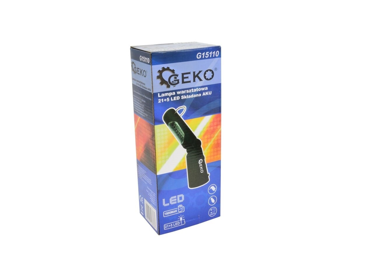Lanterna atelier 21+5 LED pliabila AKU, GEKO G15110