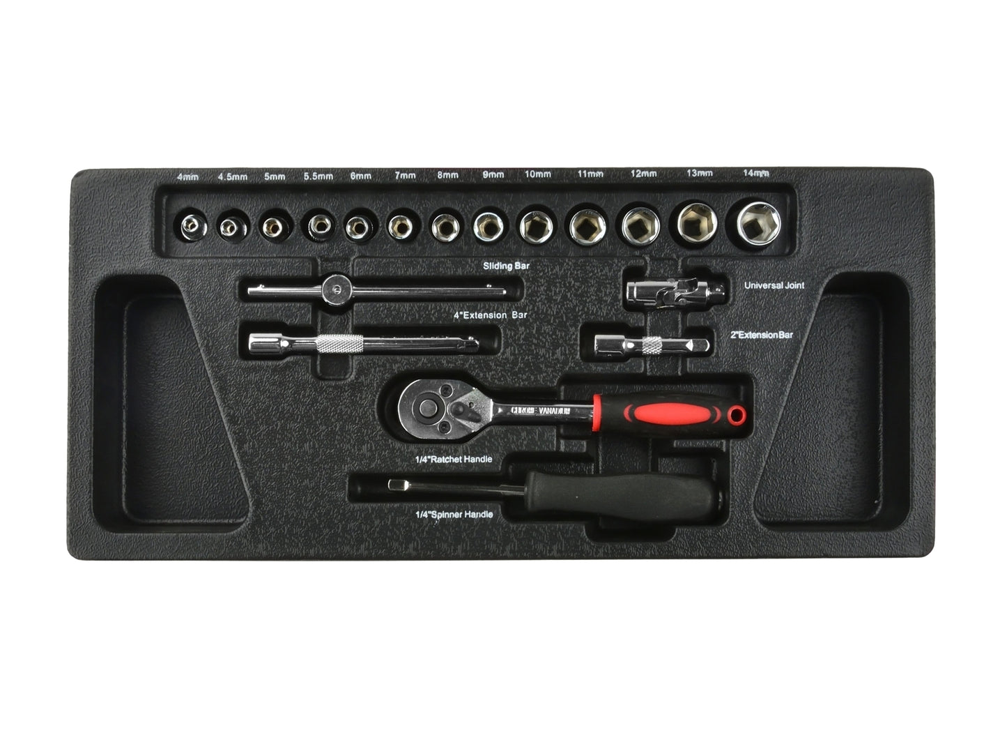 Set chei cu clichet 1/4", 25 piese, Geko G10832C