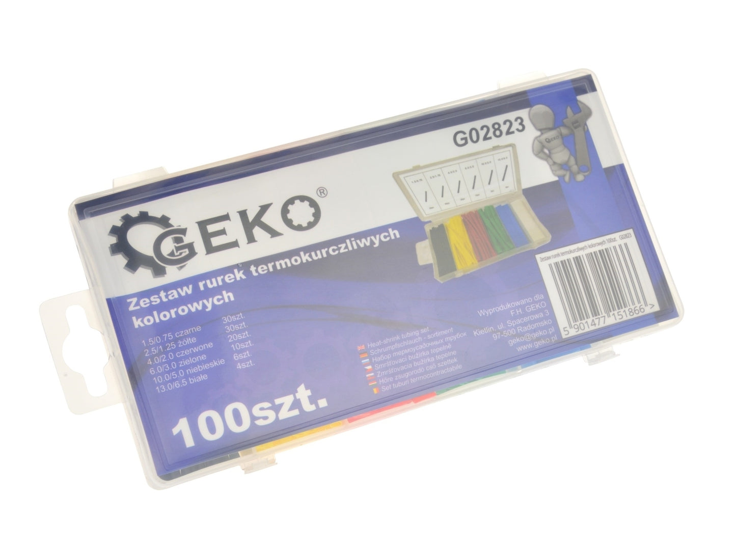 Set 100 tuburi termocontractabile colorate, GEKO G02823