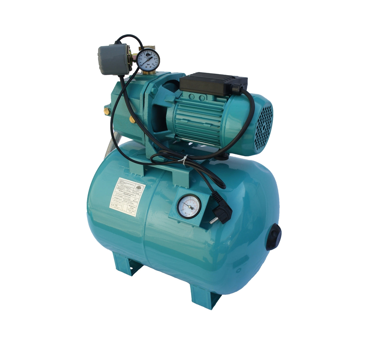 Hidrofor de mare adancime 23m cu ejector Omnigena DP355/50, rezervor 50 litri cu manometru, 0.75 kW + set 4 stuturi filetate, OM5003/50M+S