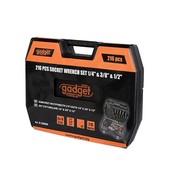 Set 216 tubulare 1/4" & 3/8" & 1/2" CR-V, Gadget 339008