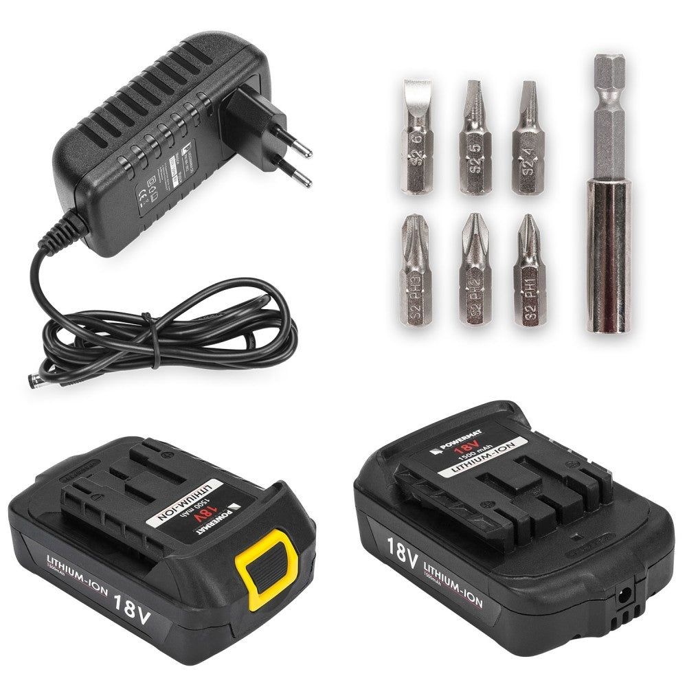 Bormasina cu 2 acumulatori, Powermat PM-WA-18V2