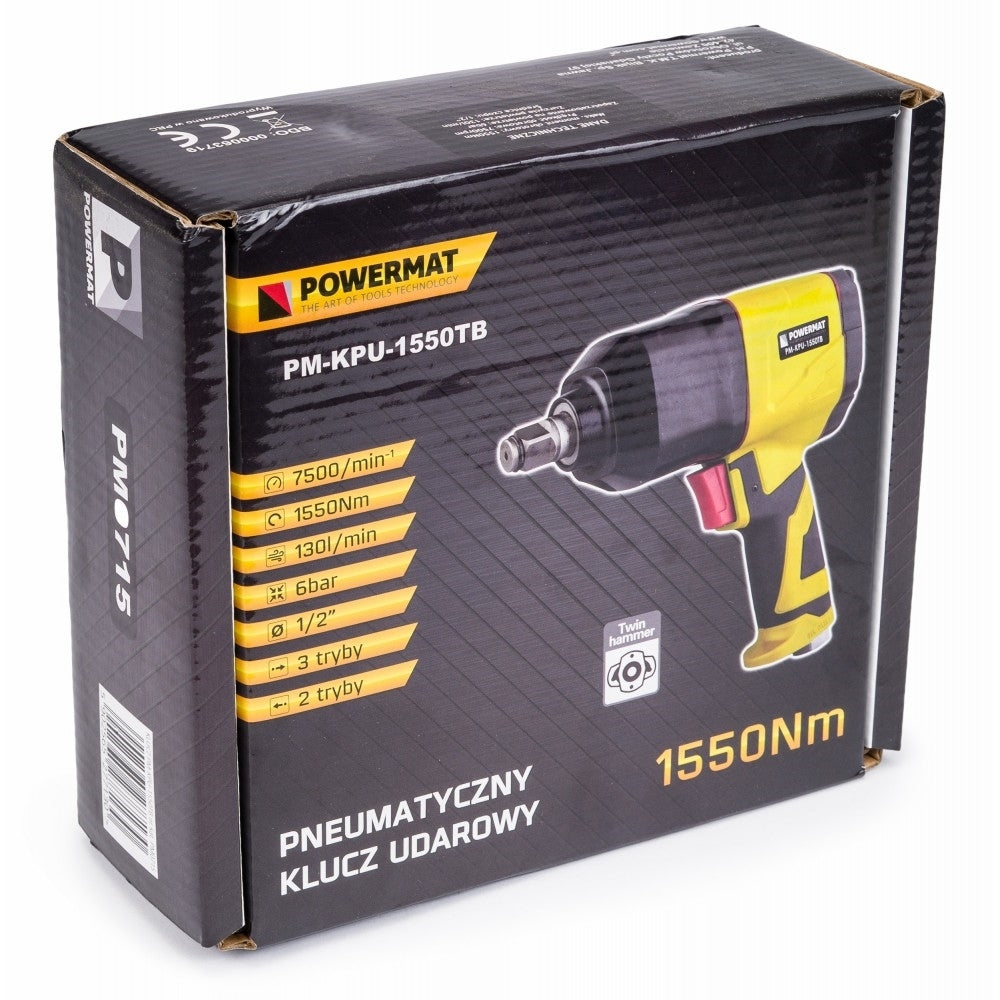 Cheie pneumatica de impact 1/2 1550Nm, Powermat PM-KPU-1550TB