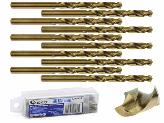 Set burghie pentru metal cu cobalt HSS 6,5mm 10 piese, GEKO G37065