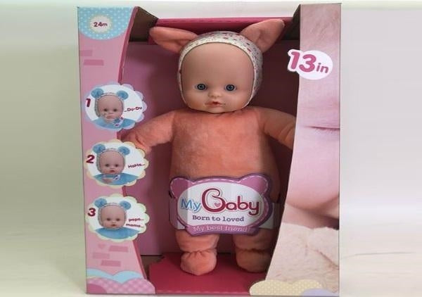 Lalka 13\" w ubranku zwierzątka