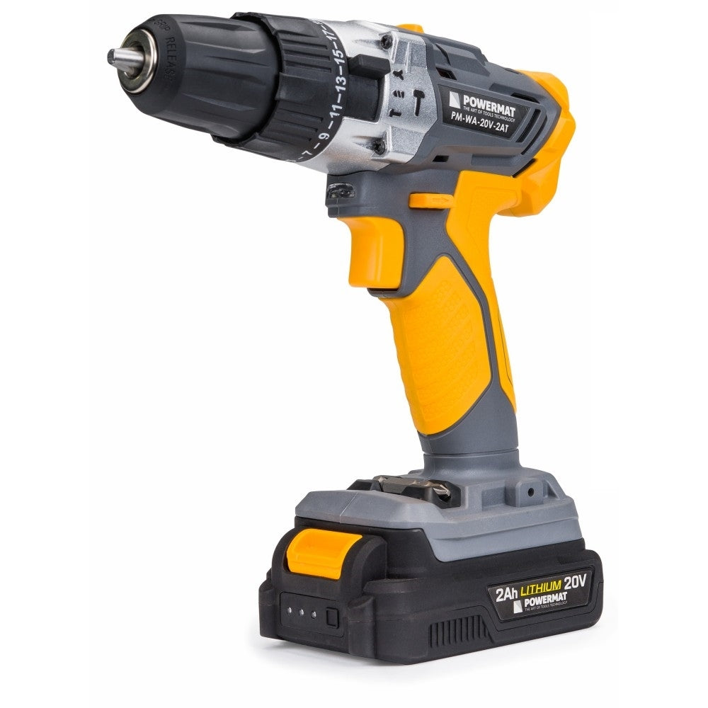Masina de gaurit cu acumulator 2Ah 2V, Powermat PM-WA-20V-2AT
