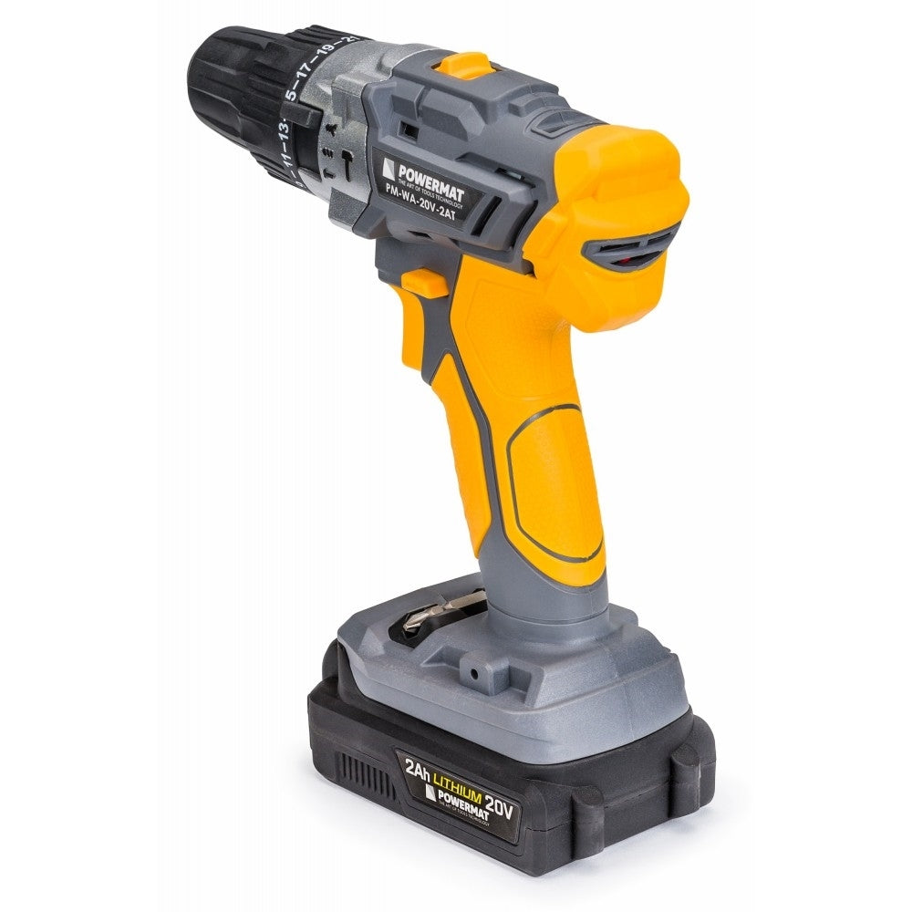 Masina de gaurit cu acumulator 2Ah 2V, Powermat PM-WA-20V-2AT