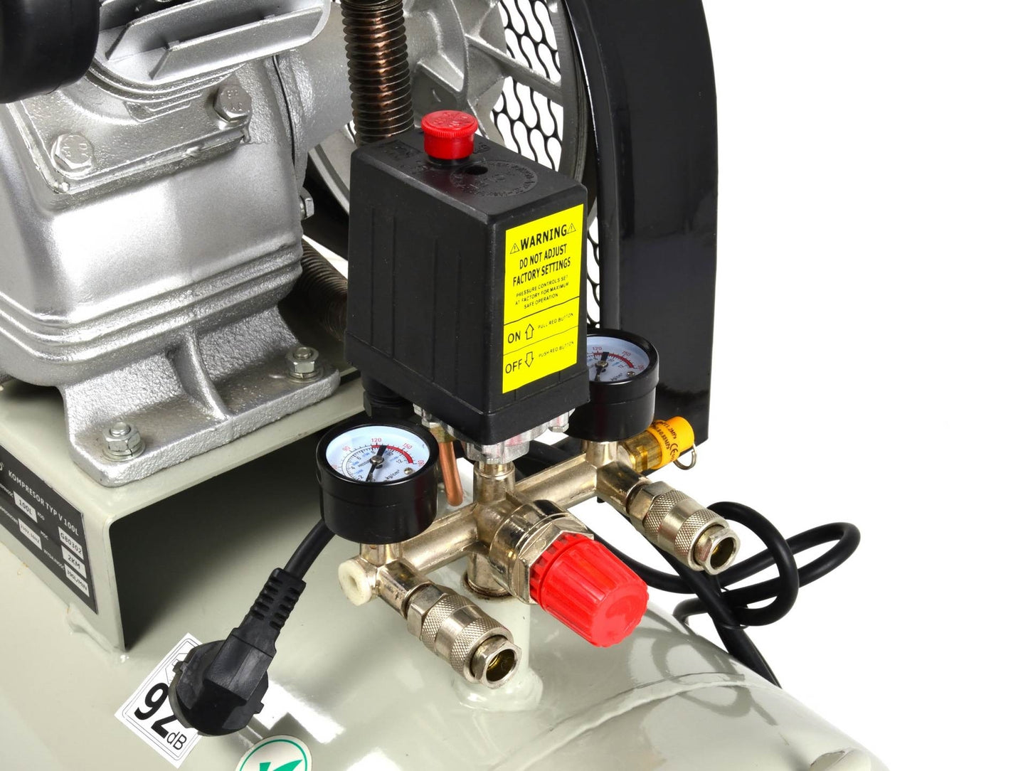 Compresor 100L, 9bar, 390l/min, 2 iesiri, GEKO G80302