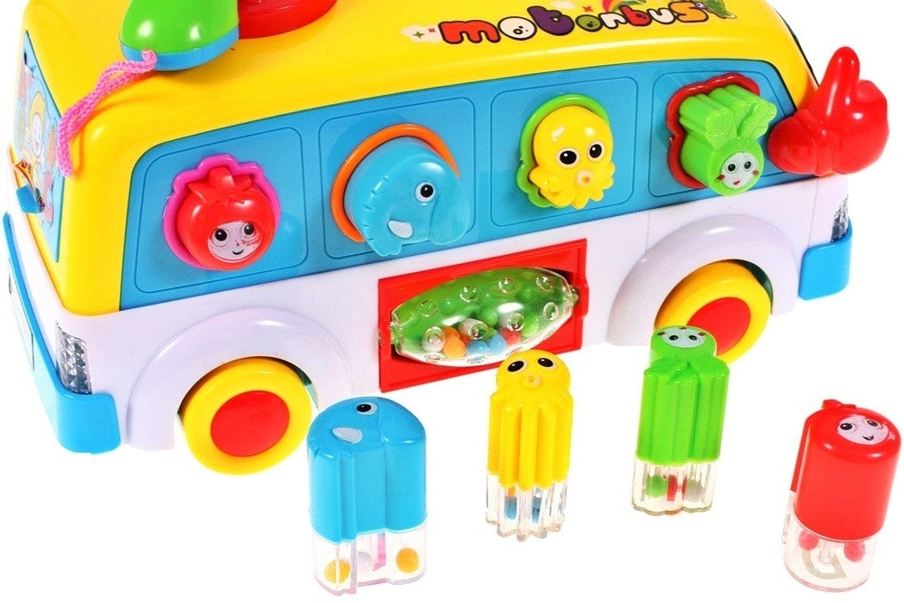 Autobuz interactiv cu telefon si cuburi, Malplay 100055