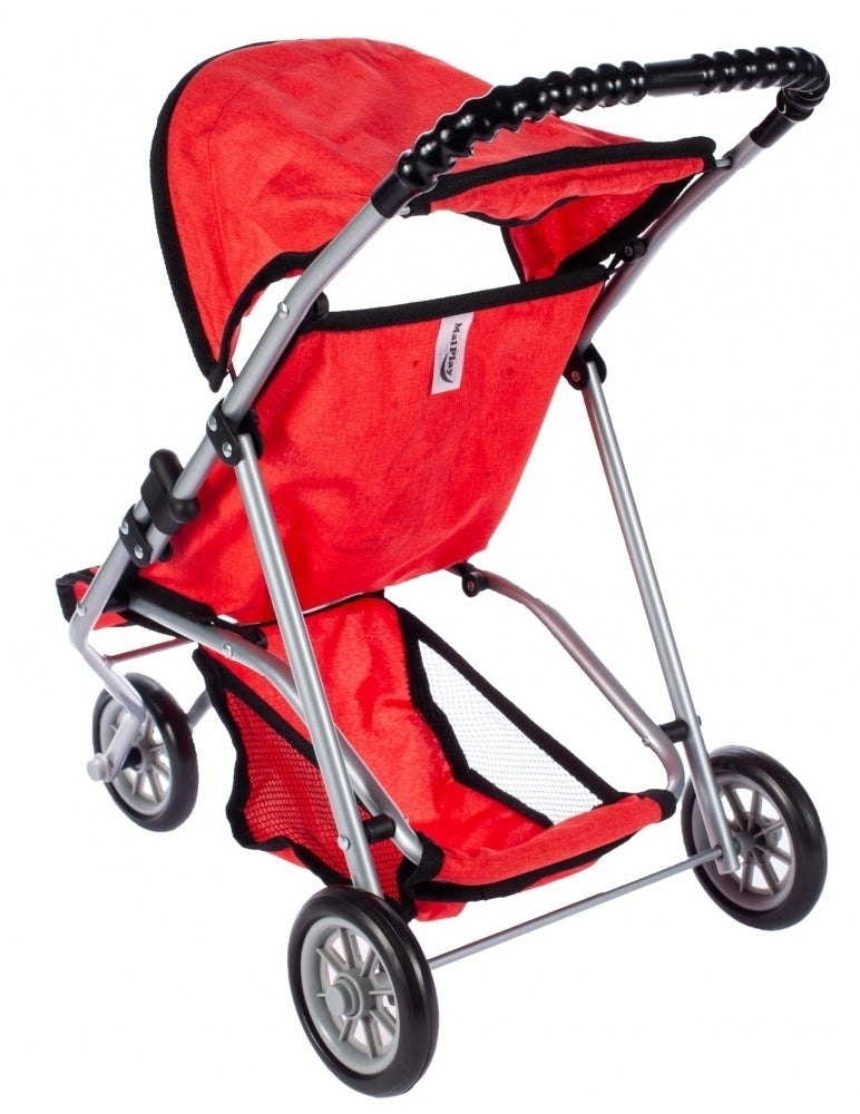 Carucior cu trei roti rosu Little Princess, Malplay 104257