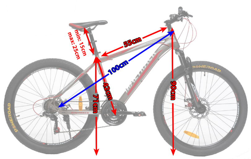 Bicicleta MTB 26" MalTrack SPORT gri/rosu, 107779