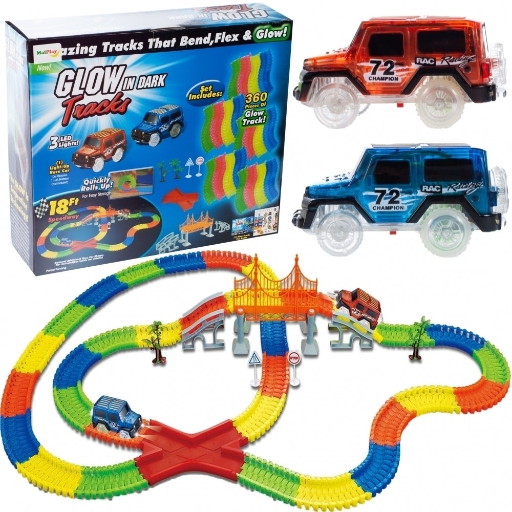 Pista stralucitoare cu vehicule 360 elemente, Malplay 107303