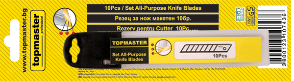 Rezerve lame cutter 9x80x0.38mm 10 bucati, Topmaster 370121