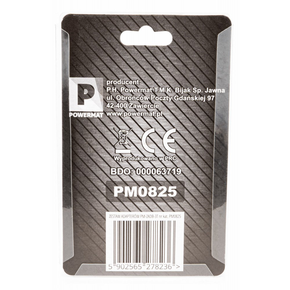 Set 3 adaptoare 1/4", 3/8", 1/2" HEX, Powermat PM-ZADB-3T