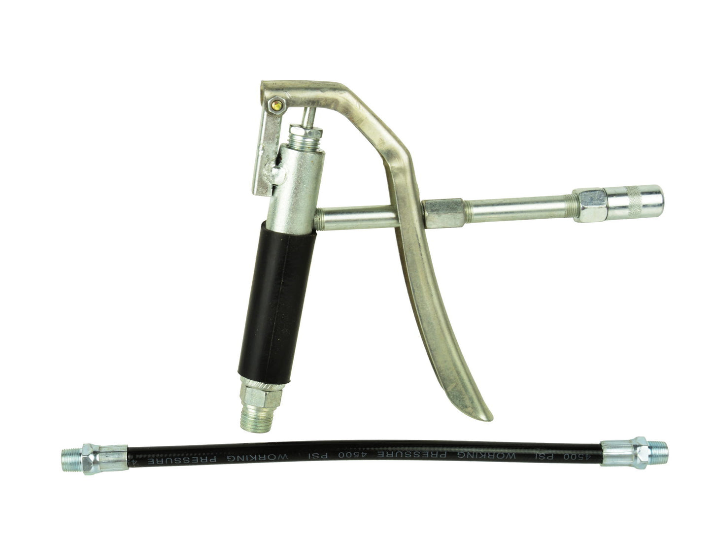 Pistol pentru lubrifiere + furtun din metal și cauciuc, Geko G01123A