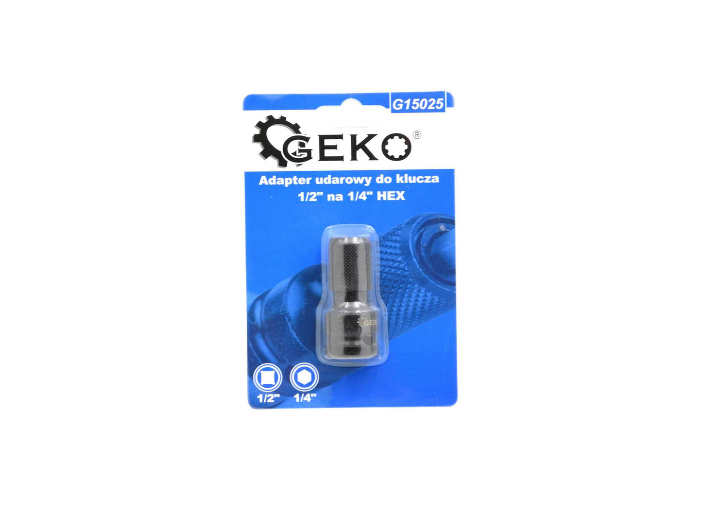 Adaptor de impact pentru 1/2" la 1/4" HEX, GEKO G15025