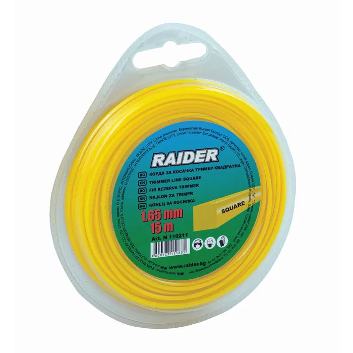 Fir pentru motocoasa cu profil patrat 1.65mm x 15m, Raider 110280