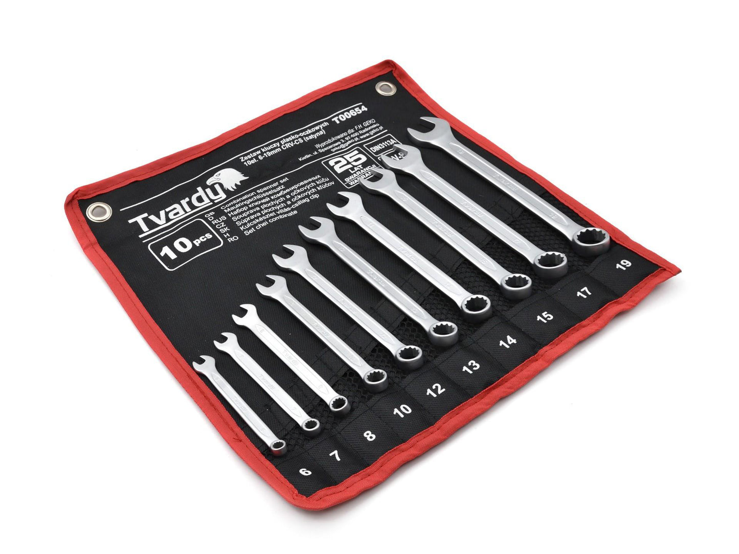 Set 10 chei combinate 6-19mm din otel CRV, Tvardy T00654