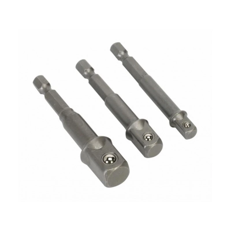 Set 3 adaptori patrati 1/4 HEX la 3/8 si 1/2 Raider Power Tools