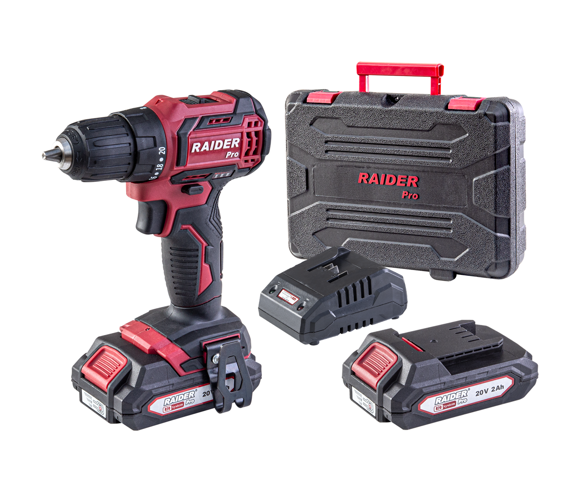 Masina de gaurit cu 2 viteze 44Nm 20V 2x2Ah RDP-SBCD20, Raider 030215