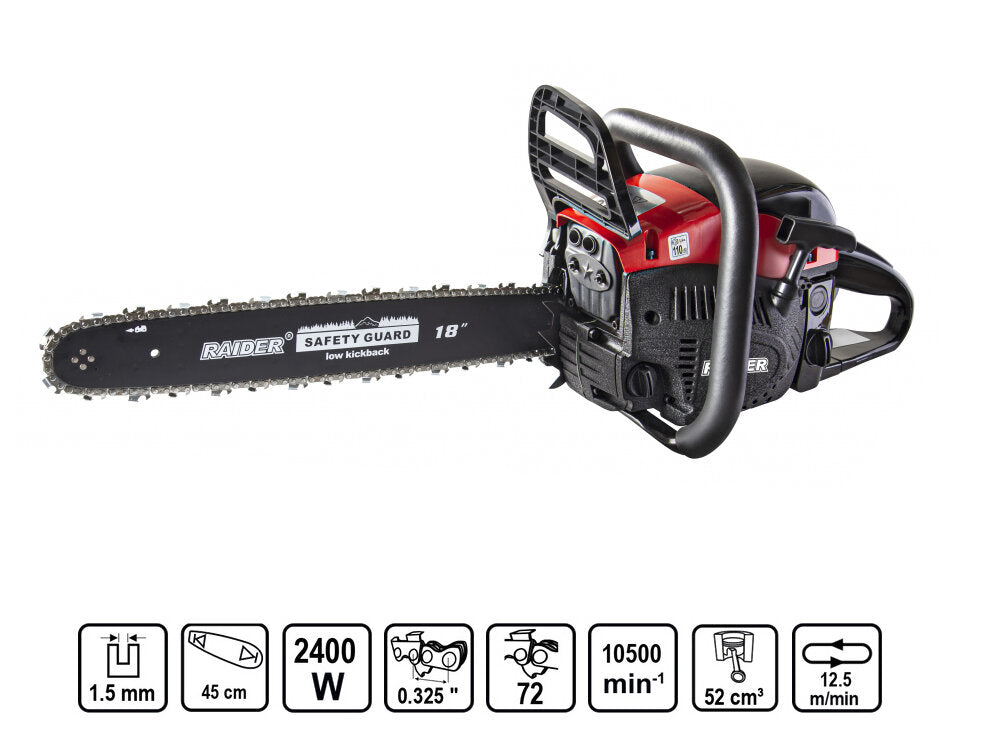 Motofierastrau pe benzina 450mm 2400W 72T RDP-GCS25, Raider 076707