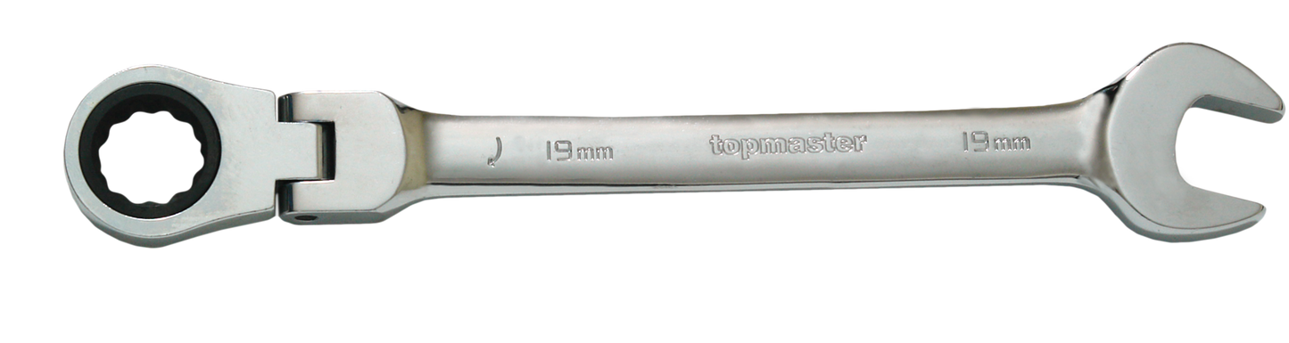 Cheie combinata cu clichet si cap flexibil 17mm CR-V, Topmaster 231926