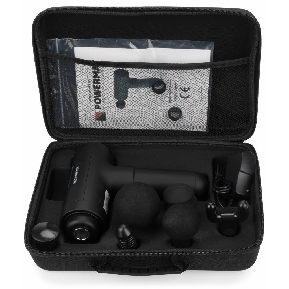Pistol de masaj (1800mAh) + 6 capete POWERMAT PM-MAS-1800BM