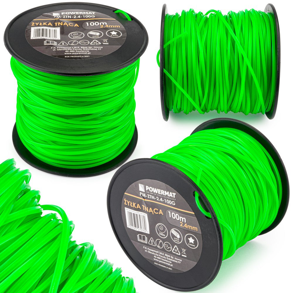 Fir trimmer 2.4mm 100m 5-puncte, Powermat, PM-ZTN-2.4-100G