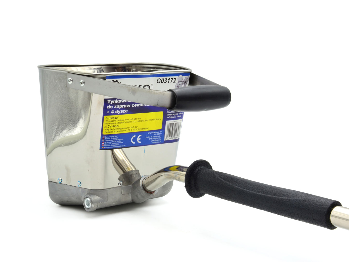 Masina pneumatica de tencuit pentru mortare de ciment pentru pereti + 4 duze, Geko, G03172