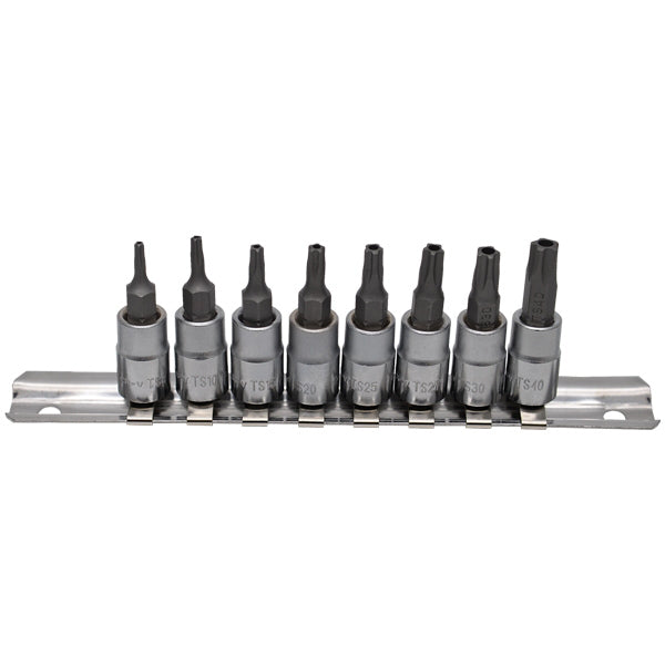 Set 8 biti Torx Penta gaura de siguranta 1/4' TS8-40 , Topmaster, 330149