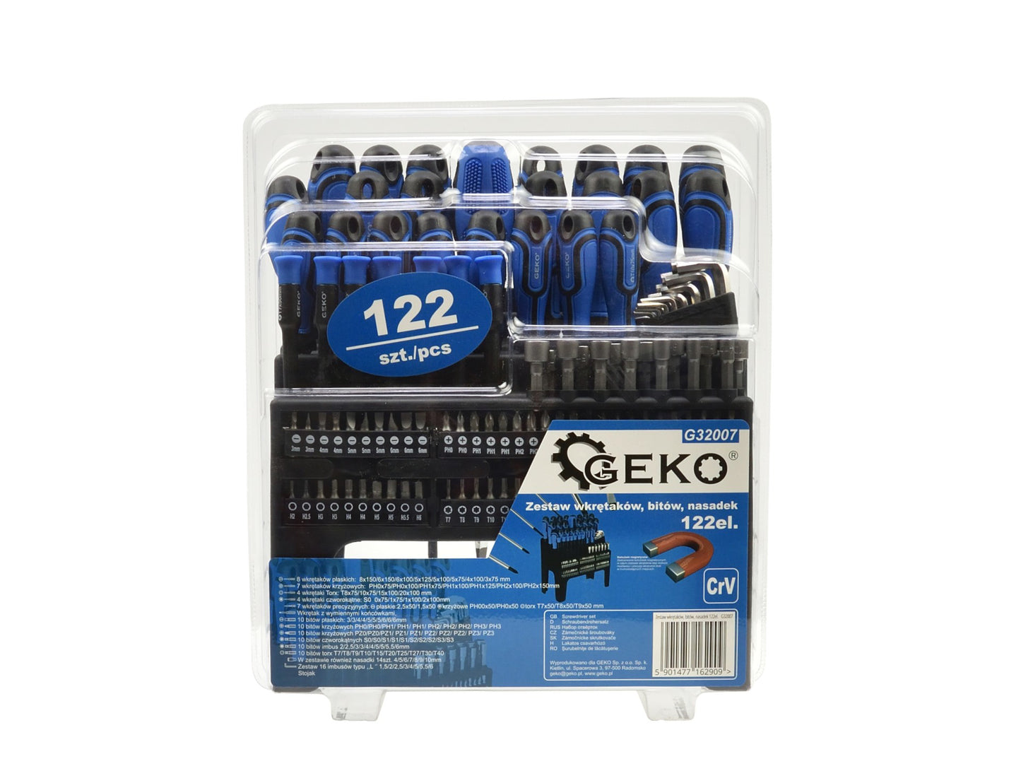 Set 122 surubelnite cu biti Geko G32007