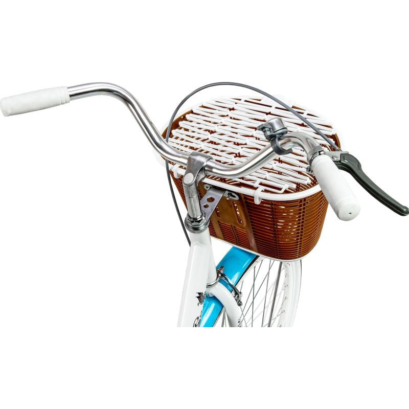 Bicicleta dama BLUE cu cos de cumparaturi si motive florale Maltrack 108873