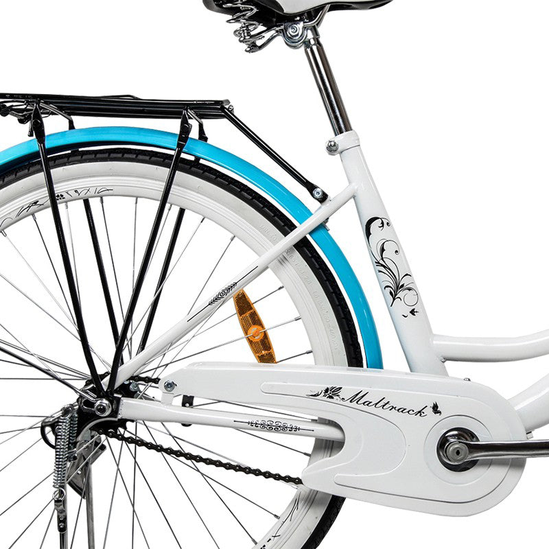 Bicicleta dama BLUE cu cos de cumparaturi si motive florale Maltrack 108873
