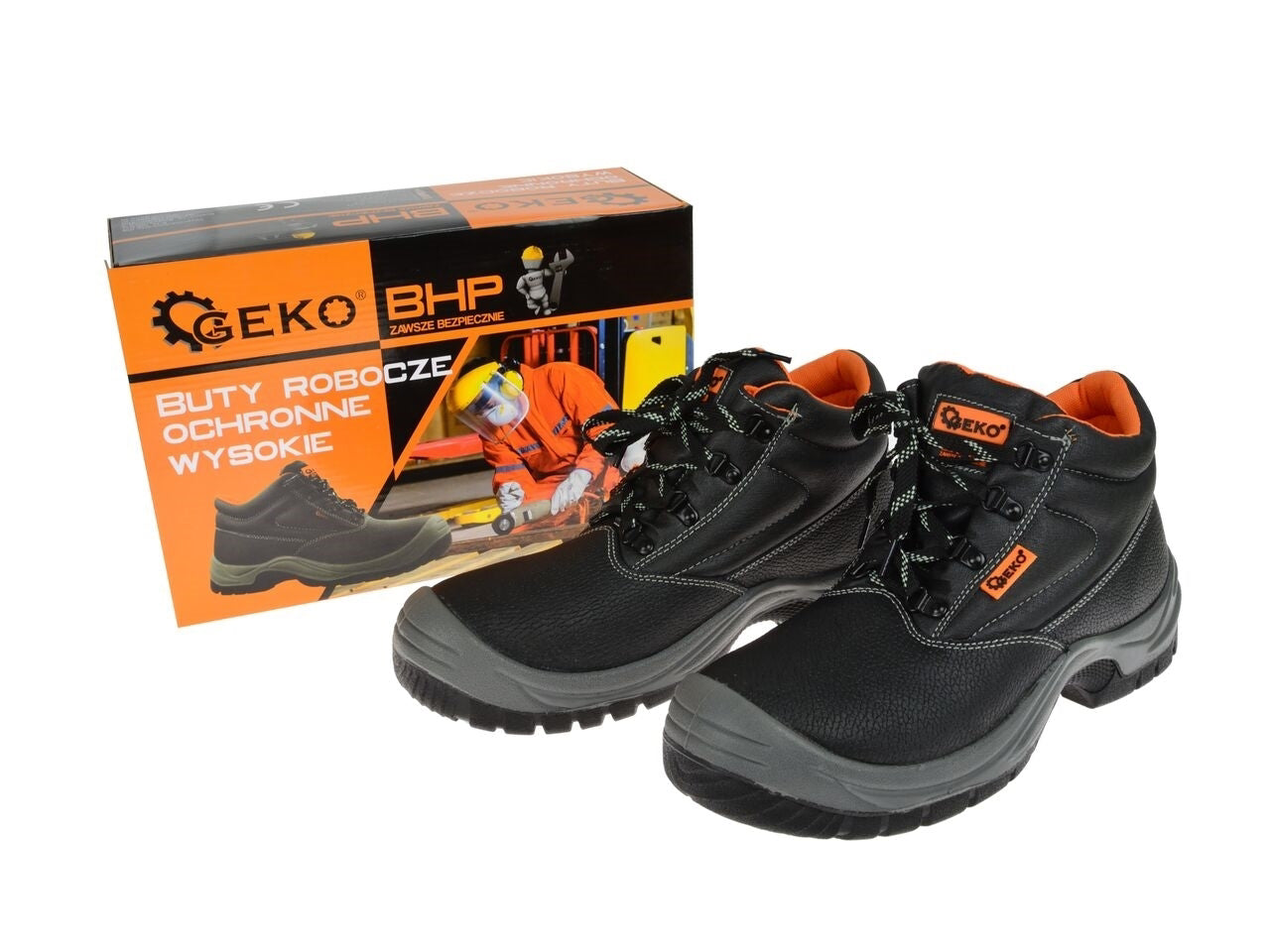 Bocanci de protectie pentru lucru din piele, marimea 41, Geko G90511