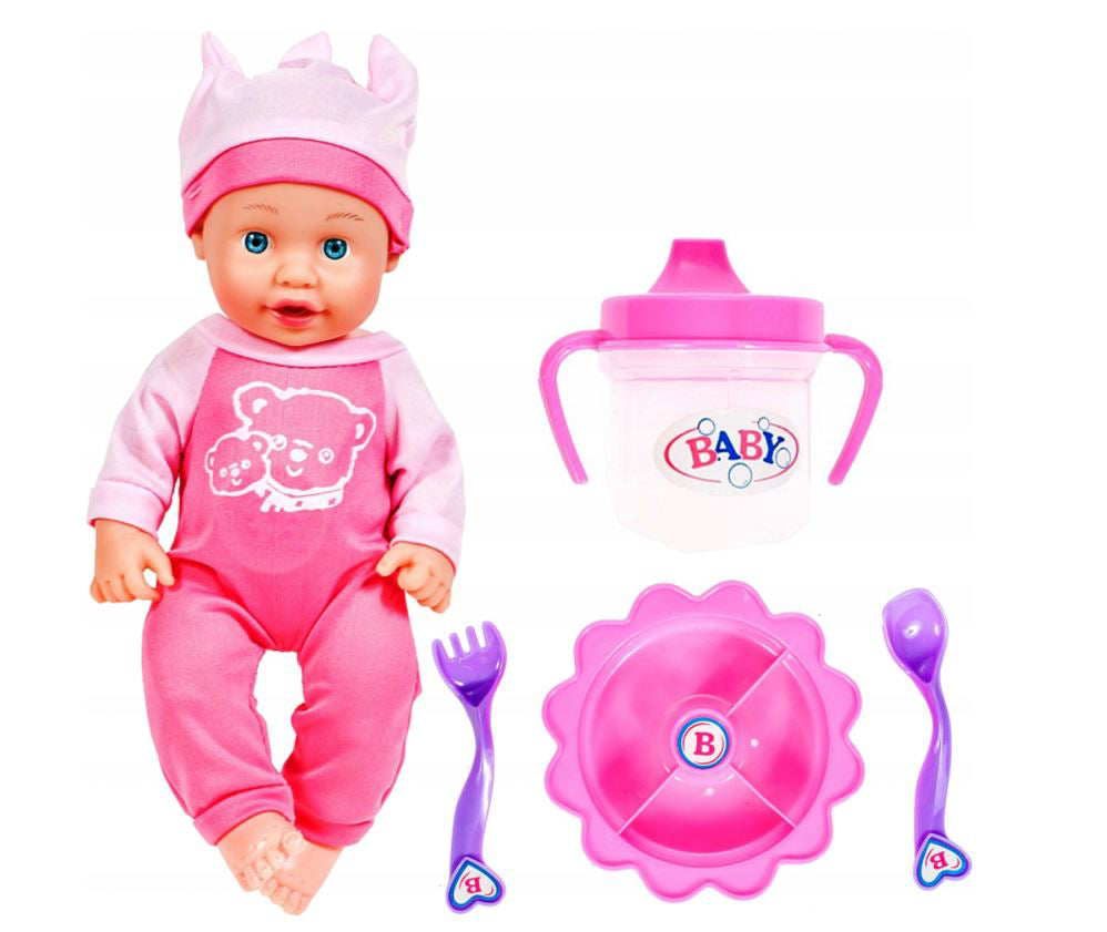 Papusa cu accesorii pentru hranire, MalPlay 105880