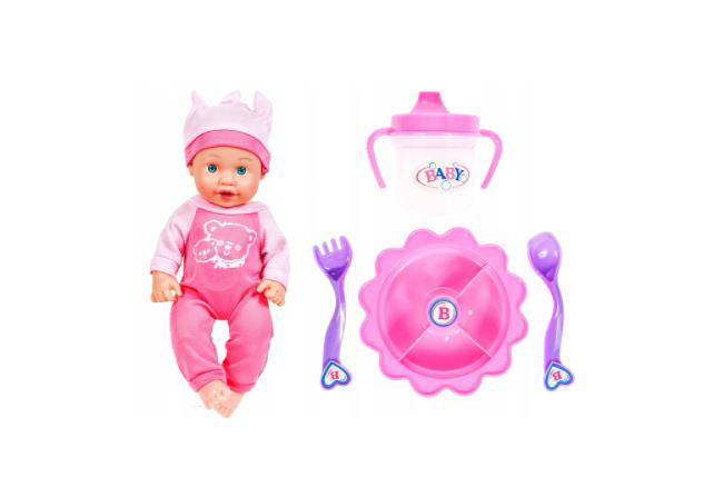 Papusa cu accesorii pentru hranire, MalPlay 105880